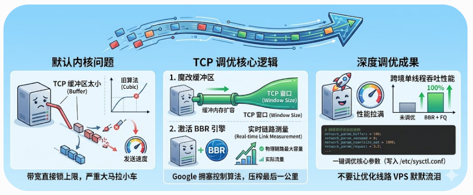 买完VPS搭建节点后，为什么一定要进行TCP调优才行？